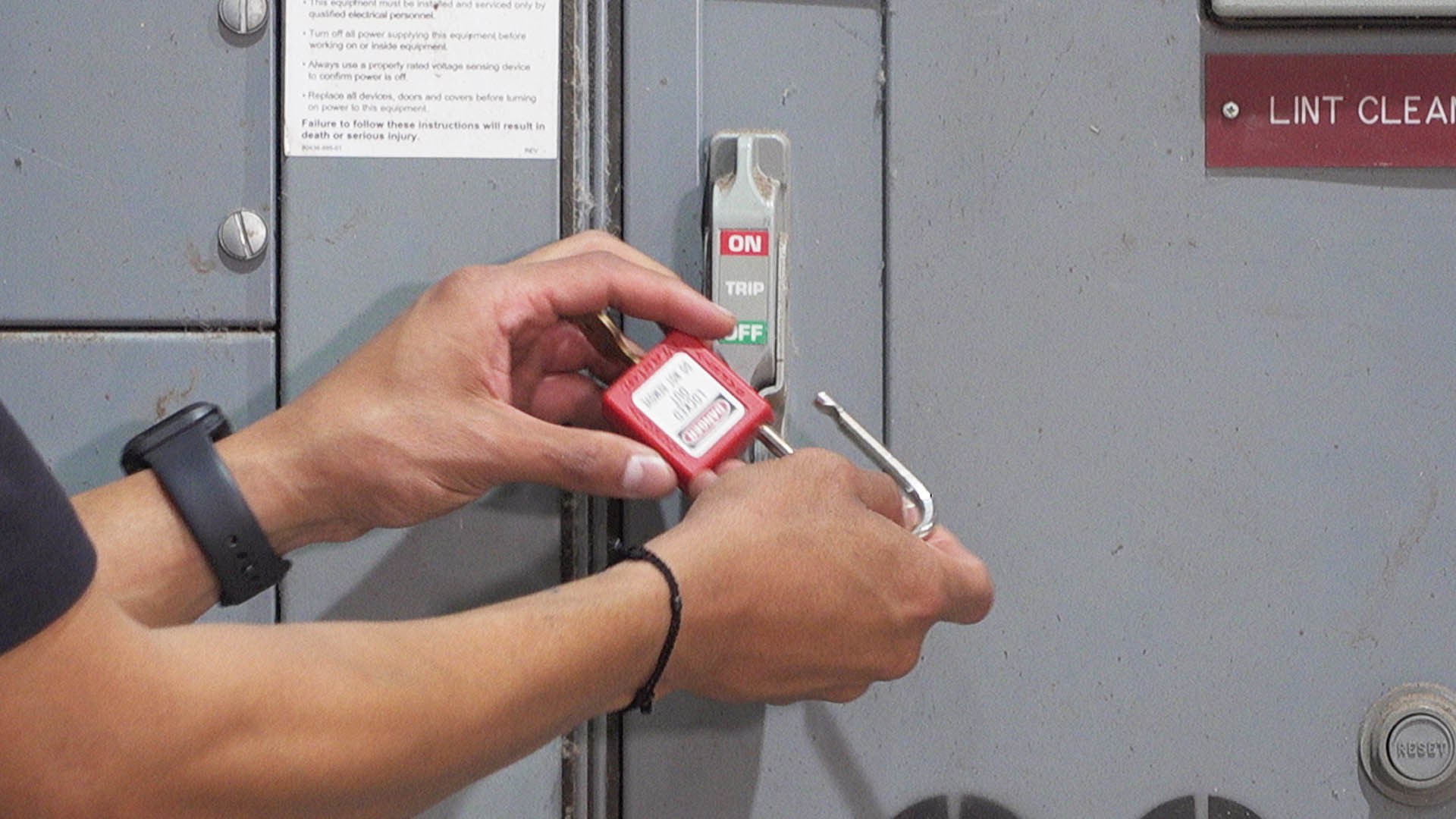 safety video production still image Lockout Tagout